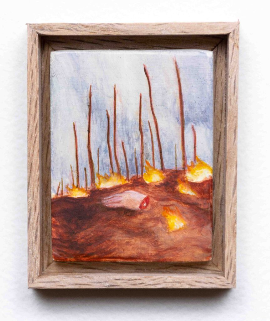 terre brulée, main tranchée, arbres dénudés